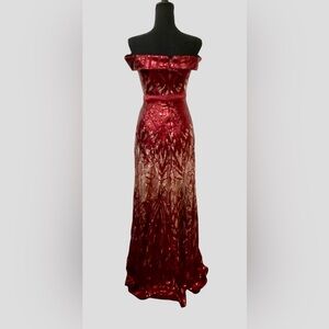 Elegant Strapless Red Dress perfect for Christmas!